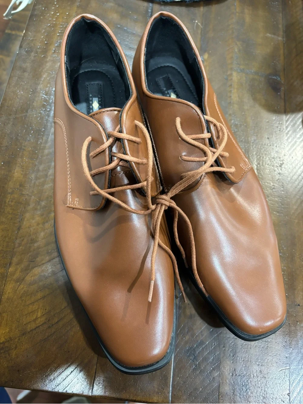 Joseph Abboud Men's Tan Leather Lace-Up Derby Shoes Never worn